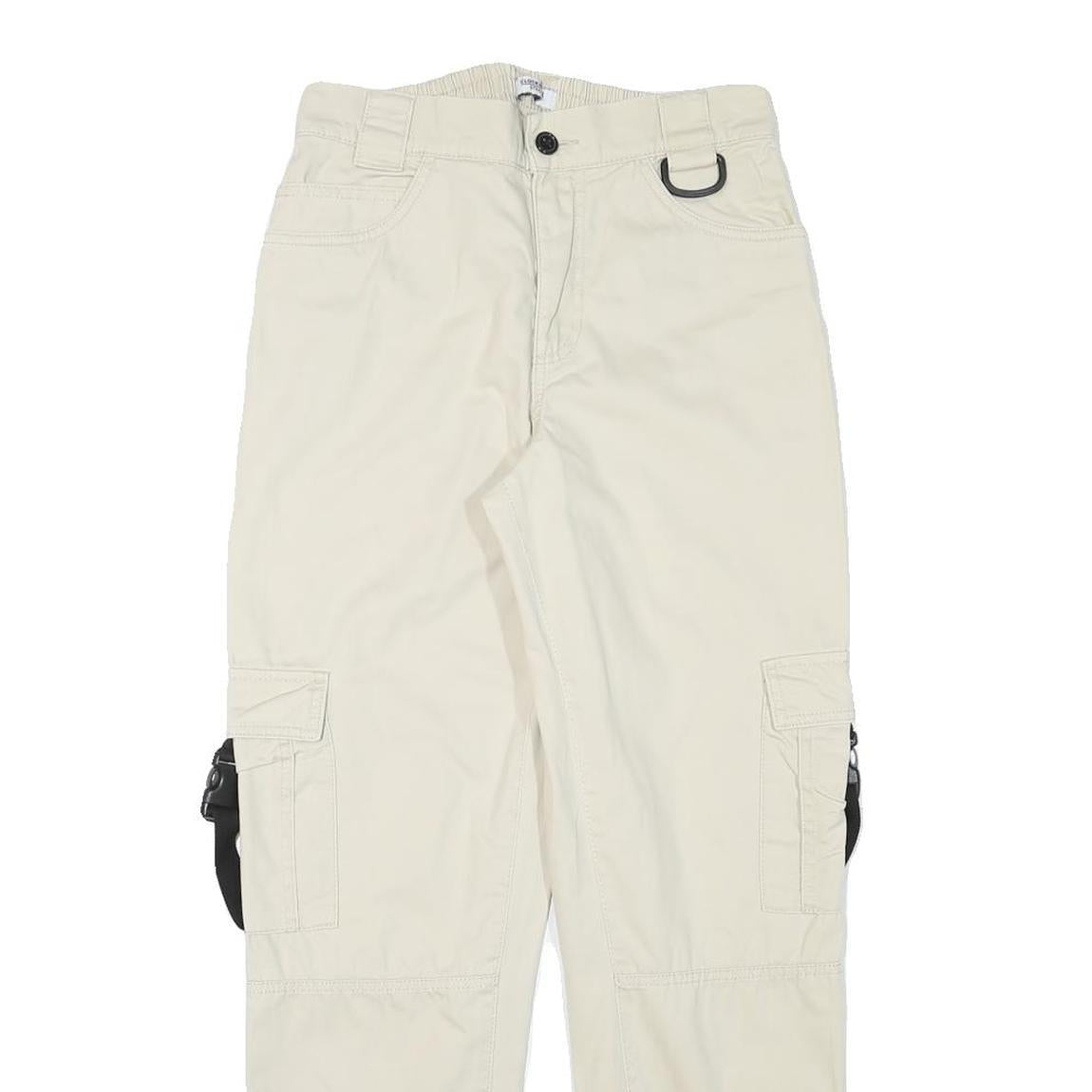 CLOCKHOUSE Mens Cotton Blend Beige Relaxed Cargo Trousers W28 L29 Utility