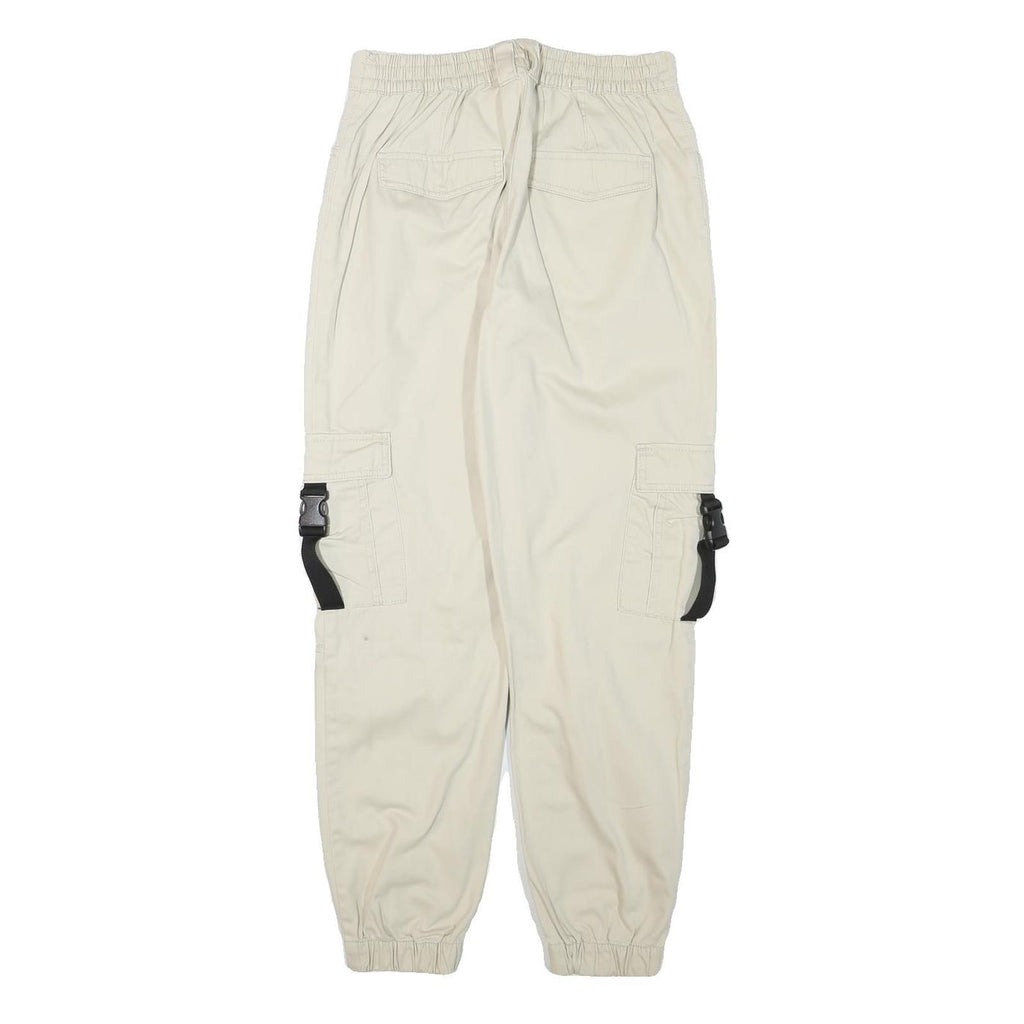 CLOCKHOUSE Mens Cotton Blend Beige Relaxed Cargo Trousers W28 L29 Utility