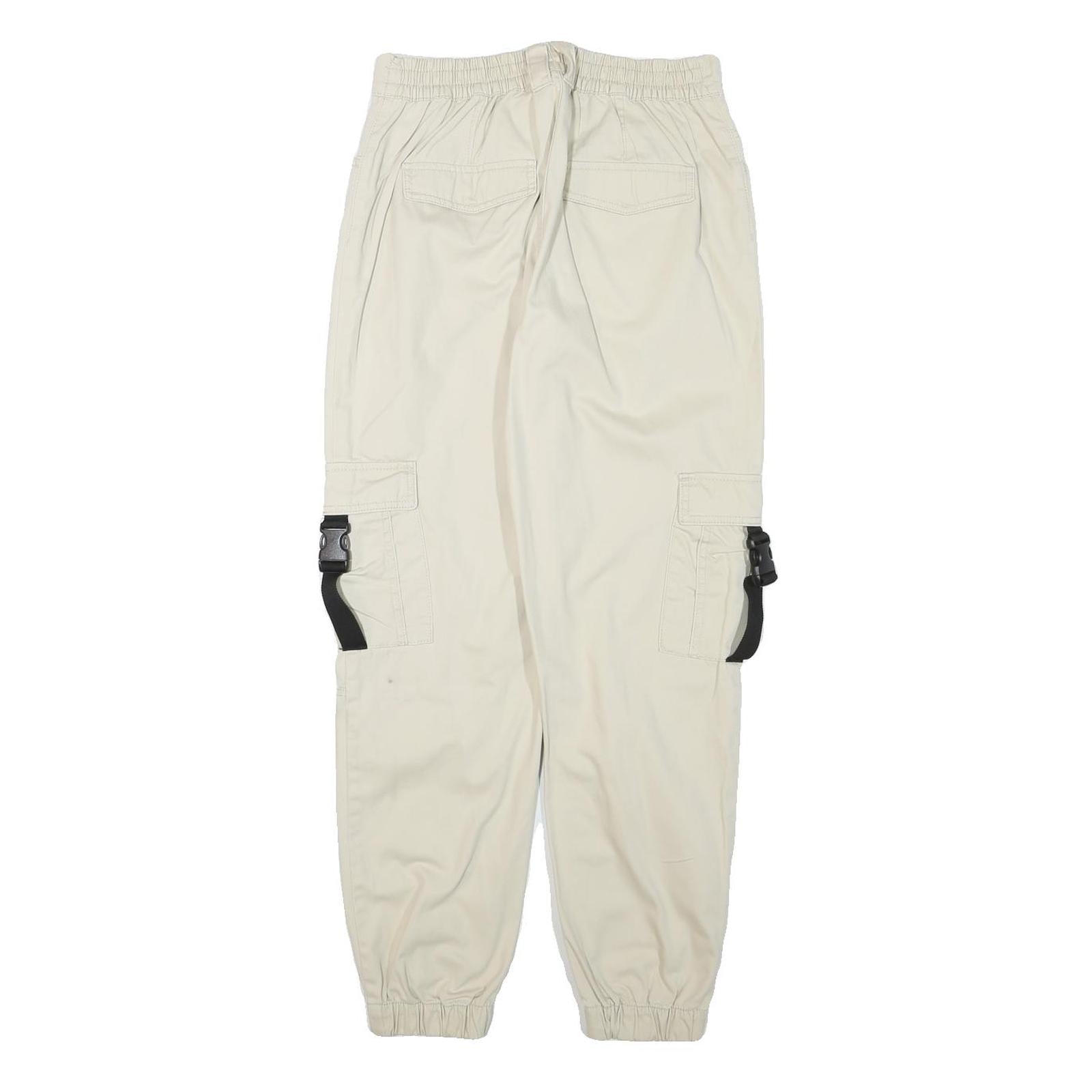 CLOCKHOUSE Mens Cotton Blend Beige Relaxed Cargo Trousers W28 L29 Utility
