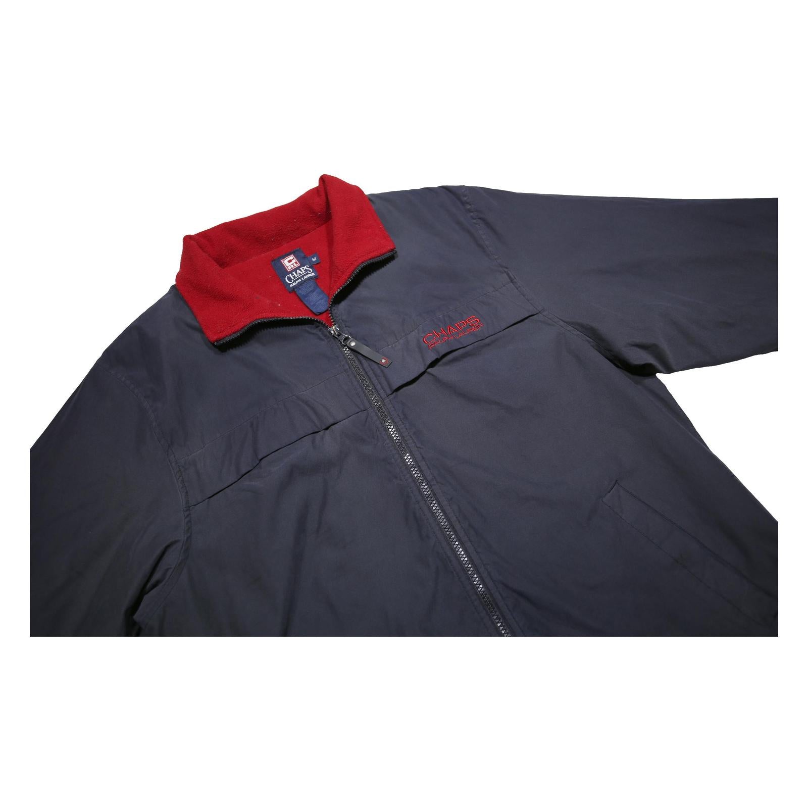 CHAPS RALPH LAUREN Mens Navy & Red Zip Jacket M Polyester Blend Casual