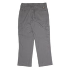 DICKIES Mens Polyester Blend Grey Regular Cargo Trousers W36 L30 Workwear Zip