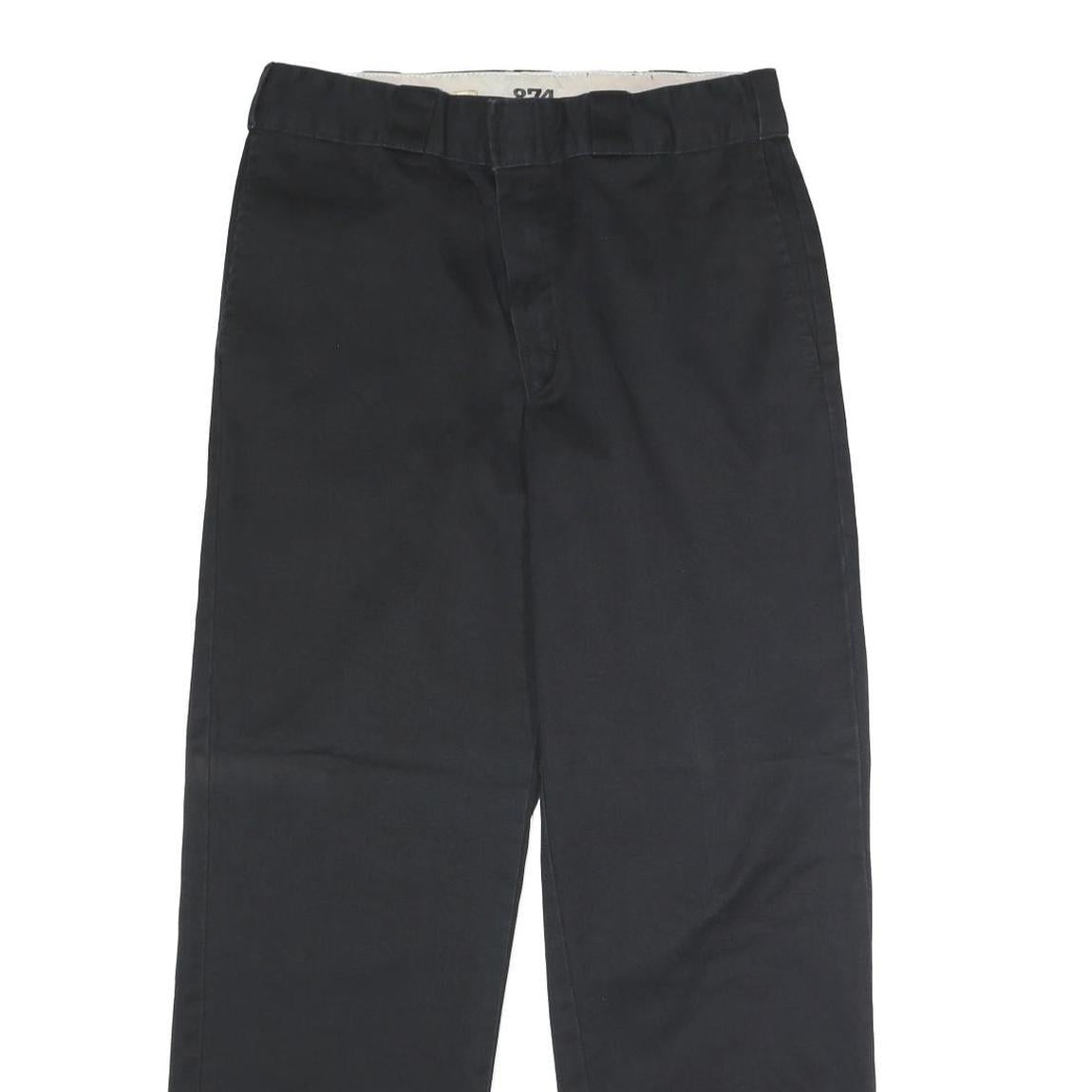 DICKIES Mens Polyester Blend Black Classic Straight Trousers W30 L30 Workwear