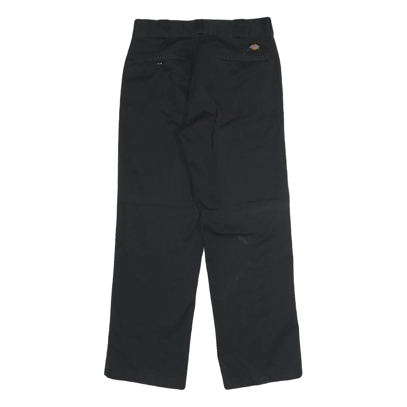 DICKIES Mens Polyester Blend Black Classic Straight Trousers W30 L30 Workwear