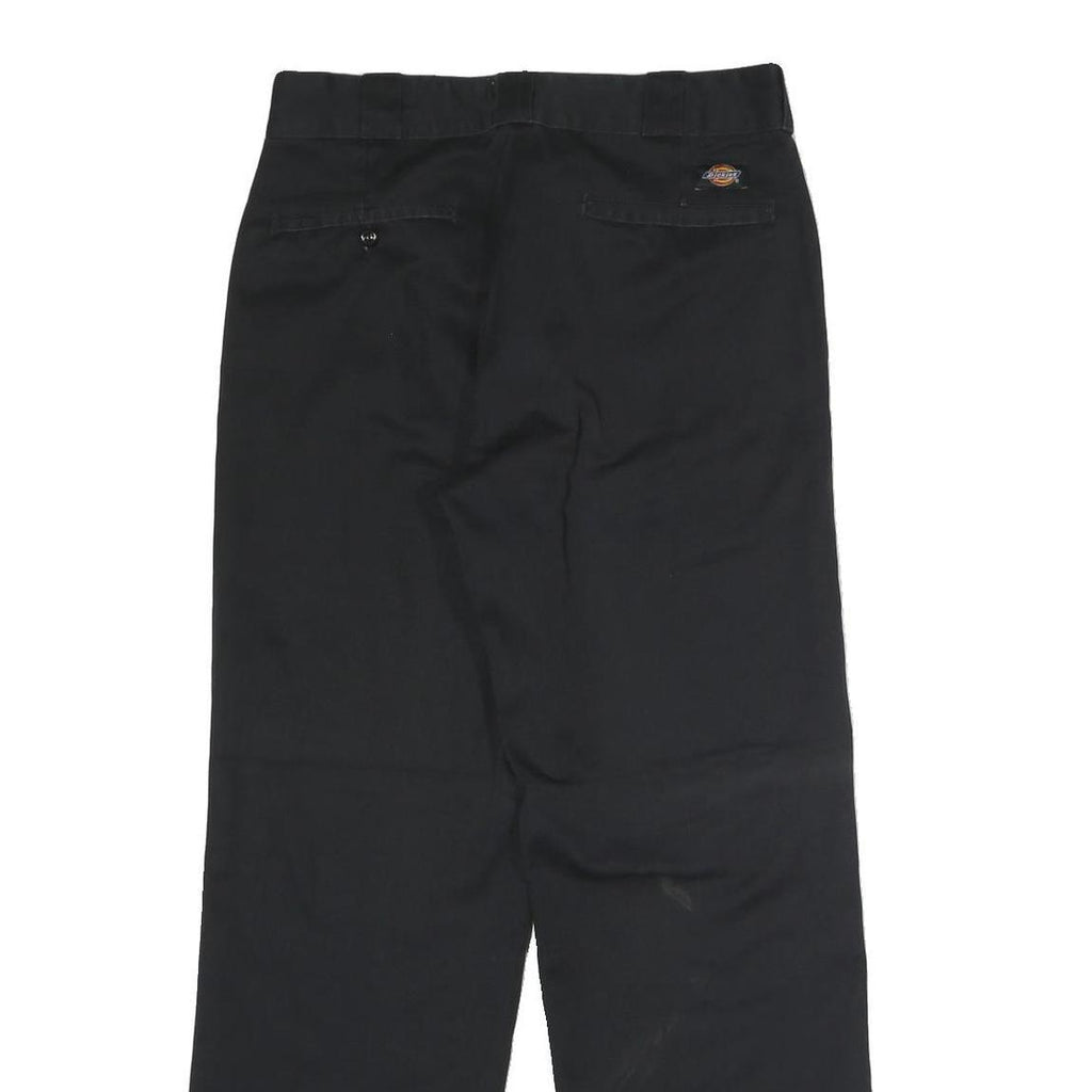 DICKIES Mens Polyester Blend Black Classic Straight Trousers W30 L30 Workwear