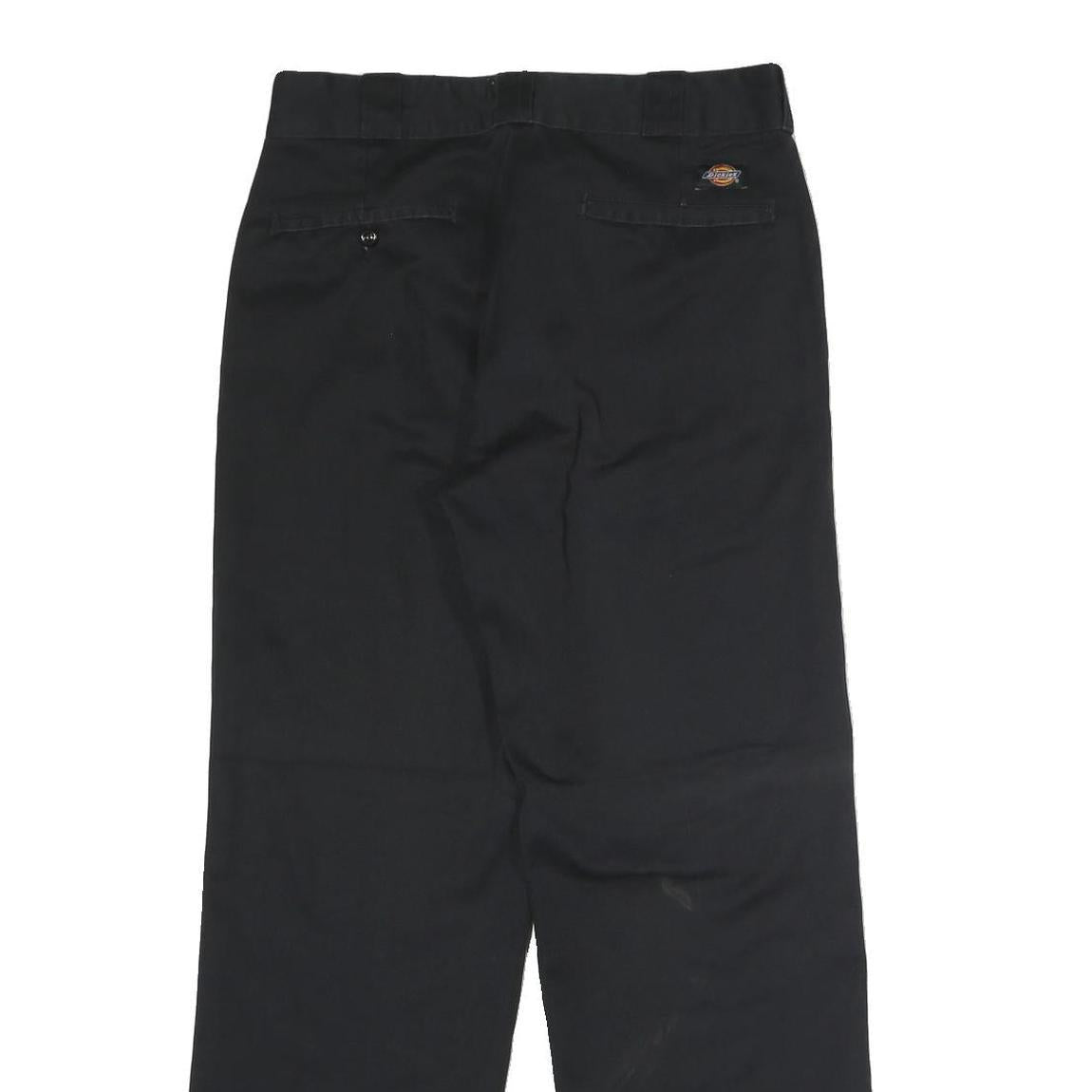DICKIES Mens Polyester Blend Black Classic Straight Trousers W30 L30 Workwear