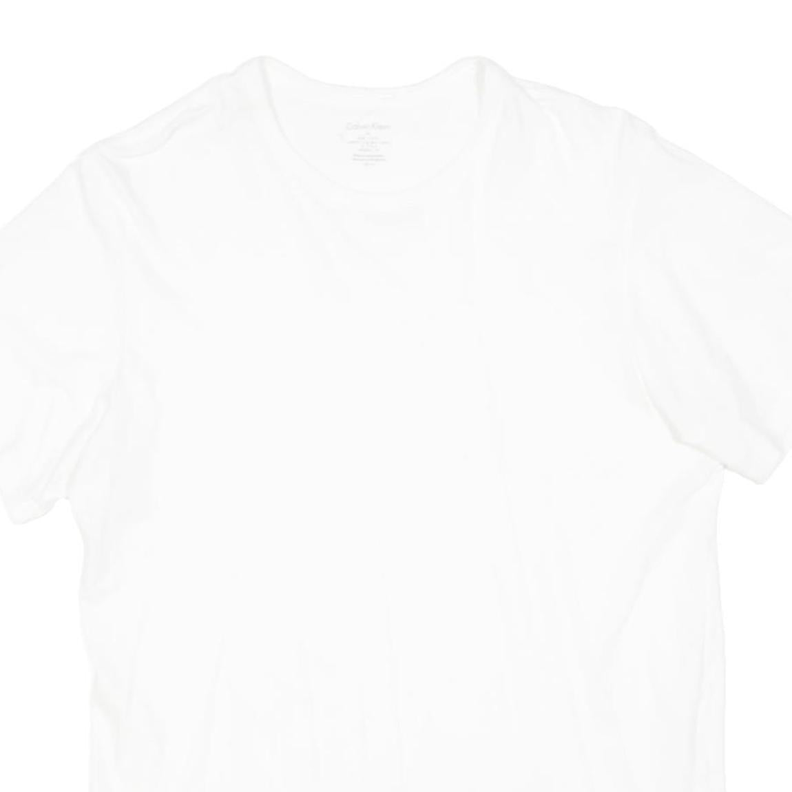 CALVIN KLEIN Mens White Modern T-Shirt M Short Sleeve Crew Neck Minimal Branding