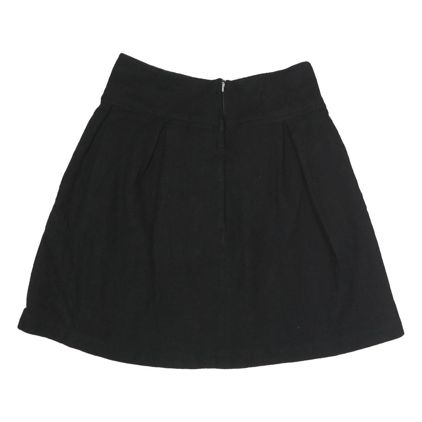 MAX MARA Womens Black Cotton Skater Short Skirt M Elegant Minimalist Casual