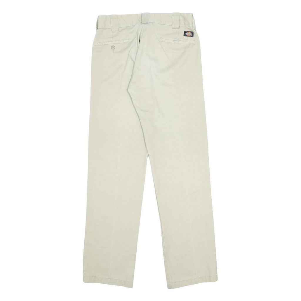 DICKIES Womens Slim Beige Cotton Blend Slim Straight Trousers W30 L34 Workwear