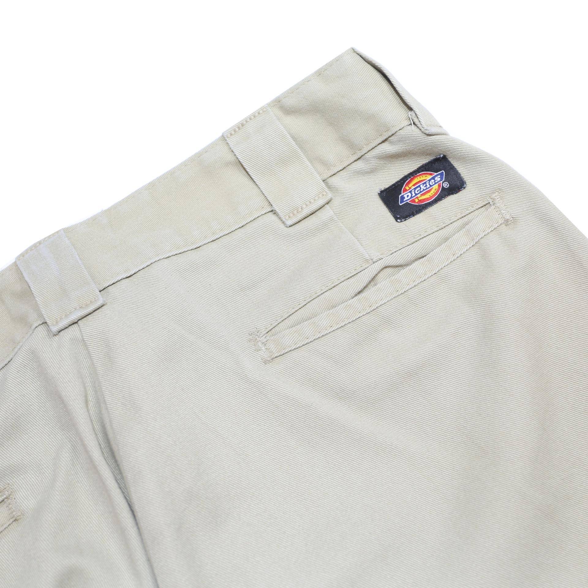 DICKIES Womens Slim Beige Cotton Blend Slim Straight Trousers W30 L34 Workwear