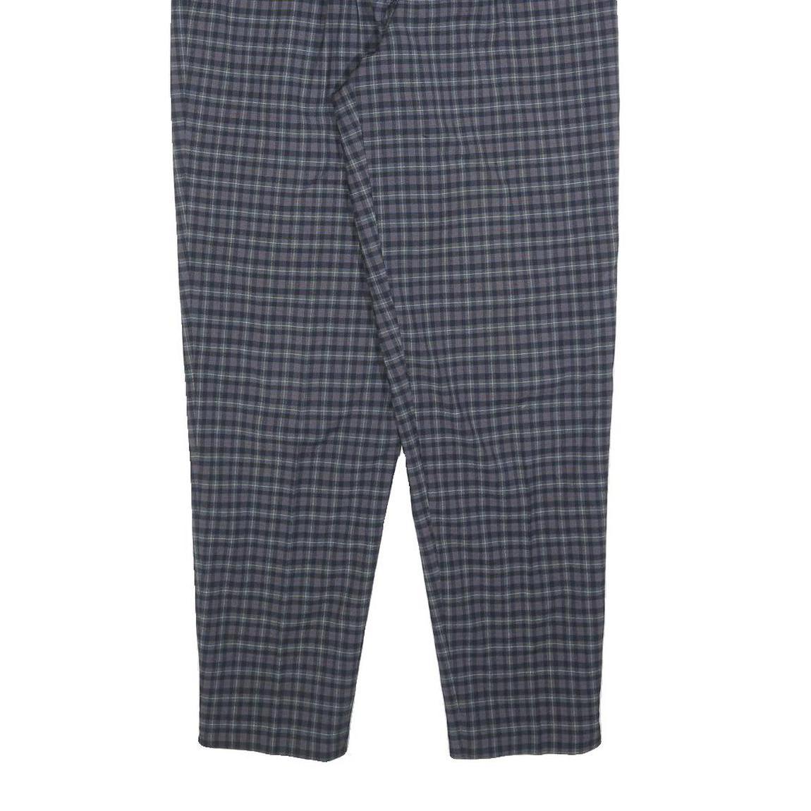 BIANCA Womens Wool Blend Grey Check Regular Fit Straight Trousers W28 L28