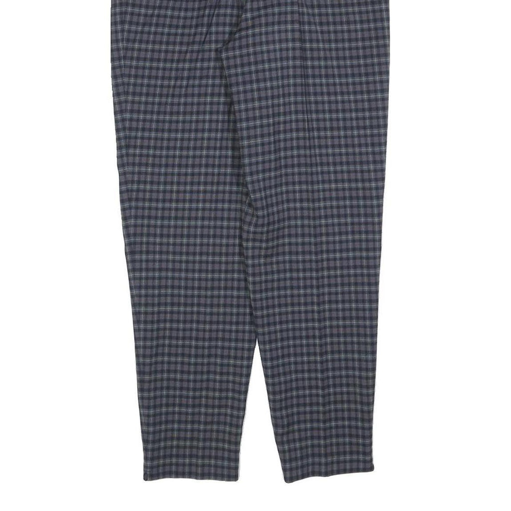 BIANCA Womens Wool Blend Grey Check Regular Fit Straight Trousers W28 L28