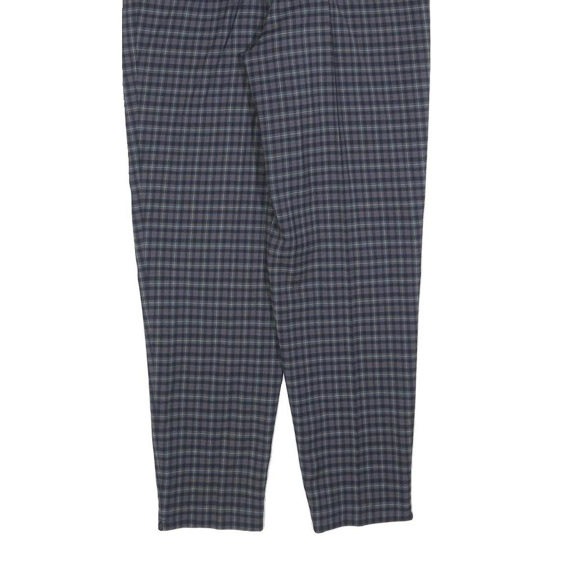 BIANCA Womens Wool Blend Grey Check Regular Fit Straight Trousers W28 L28