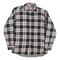 WRANGLER Mens Black & Grey Check Shirt L Classic Cotton Blend Long Sleeve Button