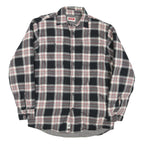 WRANGLER Mens Black & Grey Check Shirt L Classic Cotton Blend Long Sleeve Button
