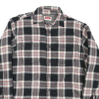 WRANGLER Mens Black & Grey Check Shirt L Classic Cotton Blend Long Sleeve Button