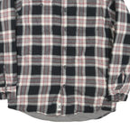 WRANGLER Mens Black & Grey Check Shirt L Classic Cotton Blend Long Sleeve Button