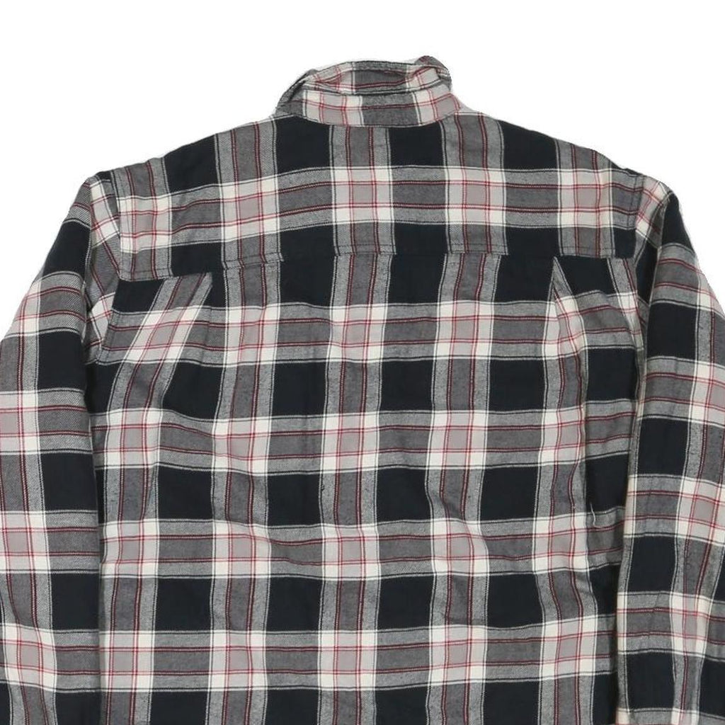 WRANGLER Mens Black & Grey Check Shirt L Classic Cotton Blend Long Sleeve Button