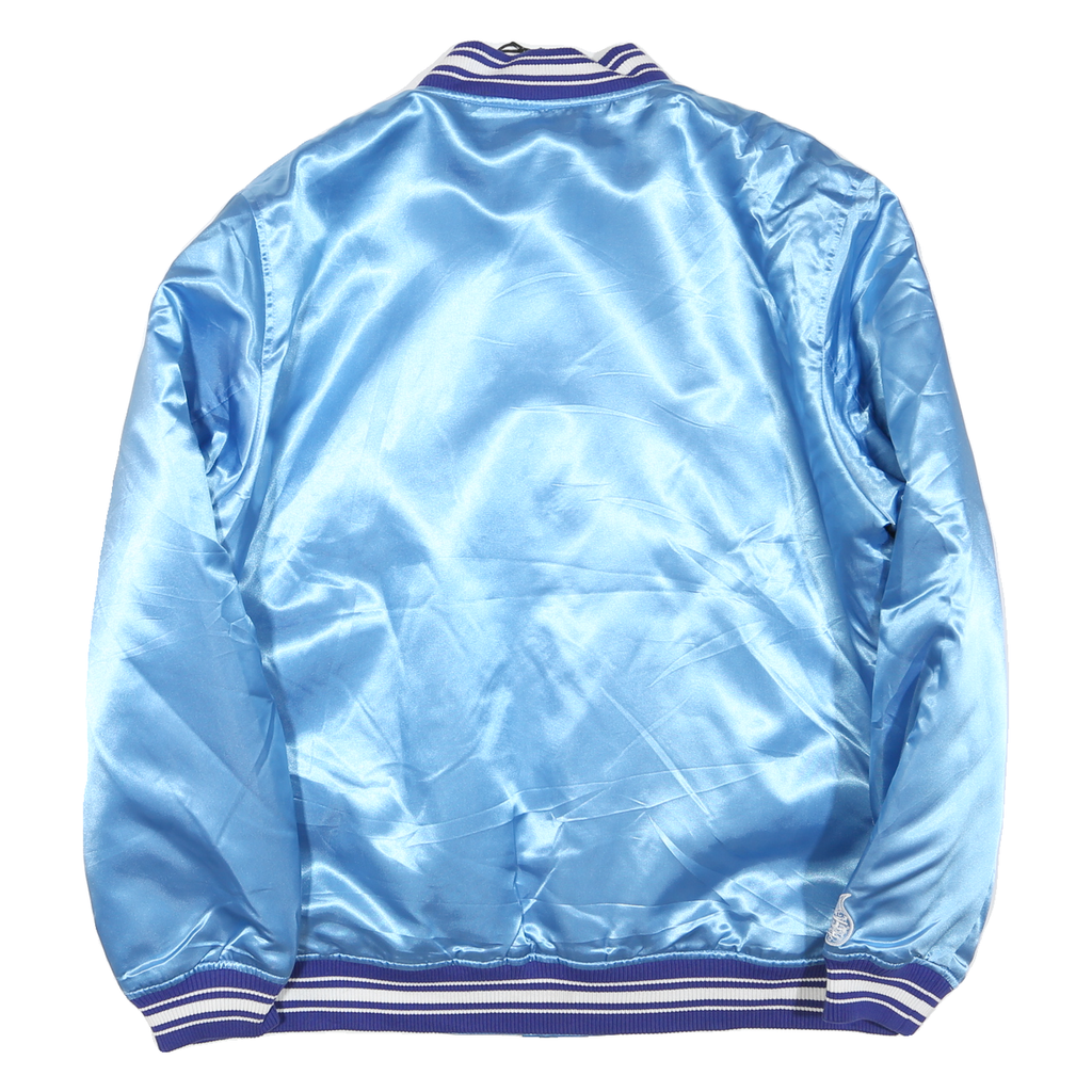 TORCHWORLD Mens Blue Satin Button Jacket L Embroidered M&M Sprinklez