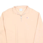 CHAMPION REVERSE WEAVE Mens Beige 1/4 Zip Sweatshirt L Pullover Cotton Casual