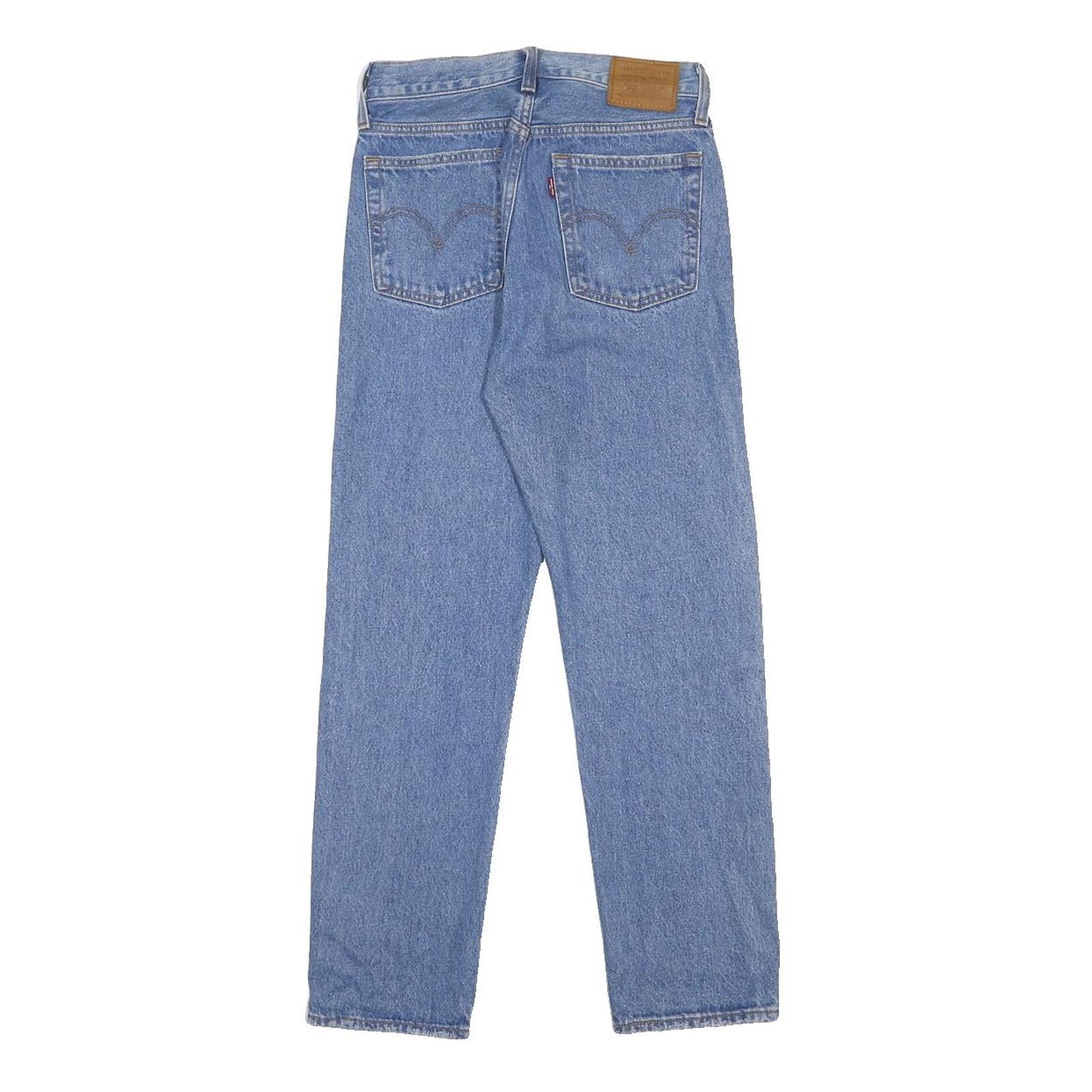 LEVI'S Wedgie Big E Womens Jeans Blue Regular Straight Denim Light W25 L28