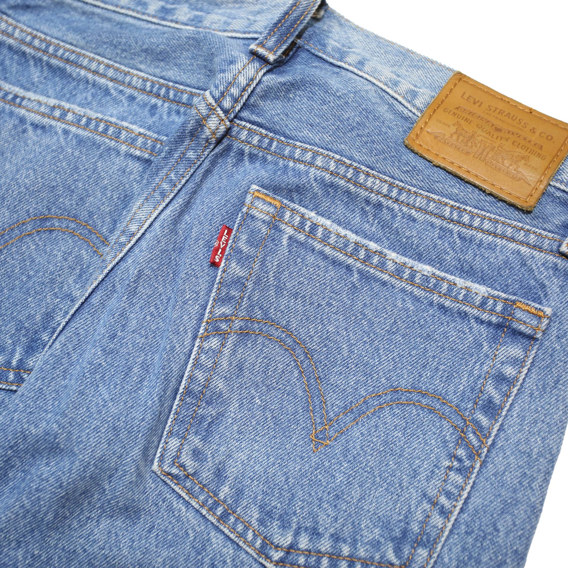 LEVI'S Wedgie Big E Womens Jeans Blue Regular Straight Denim Light W25 L28