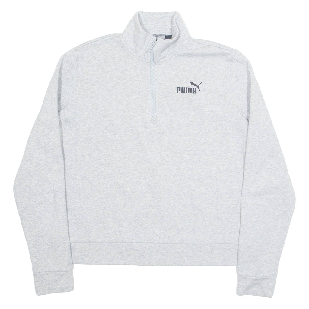 PUMA Womens Sweatshirt Grey 1/4 Zip M