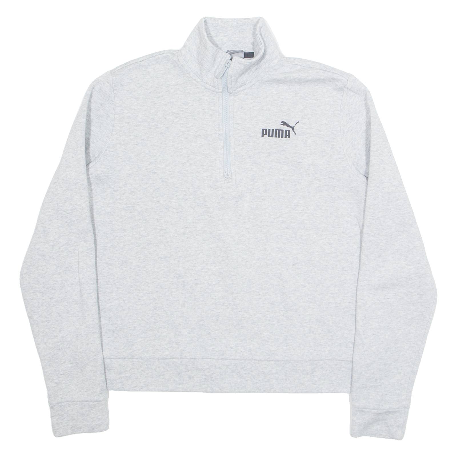 PUMA Womens Sweatshirt Grey 1/4 Zip M