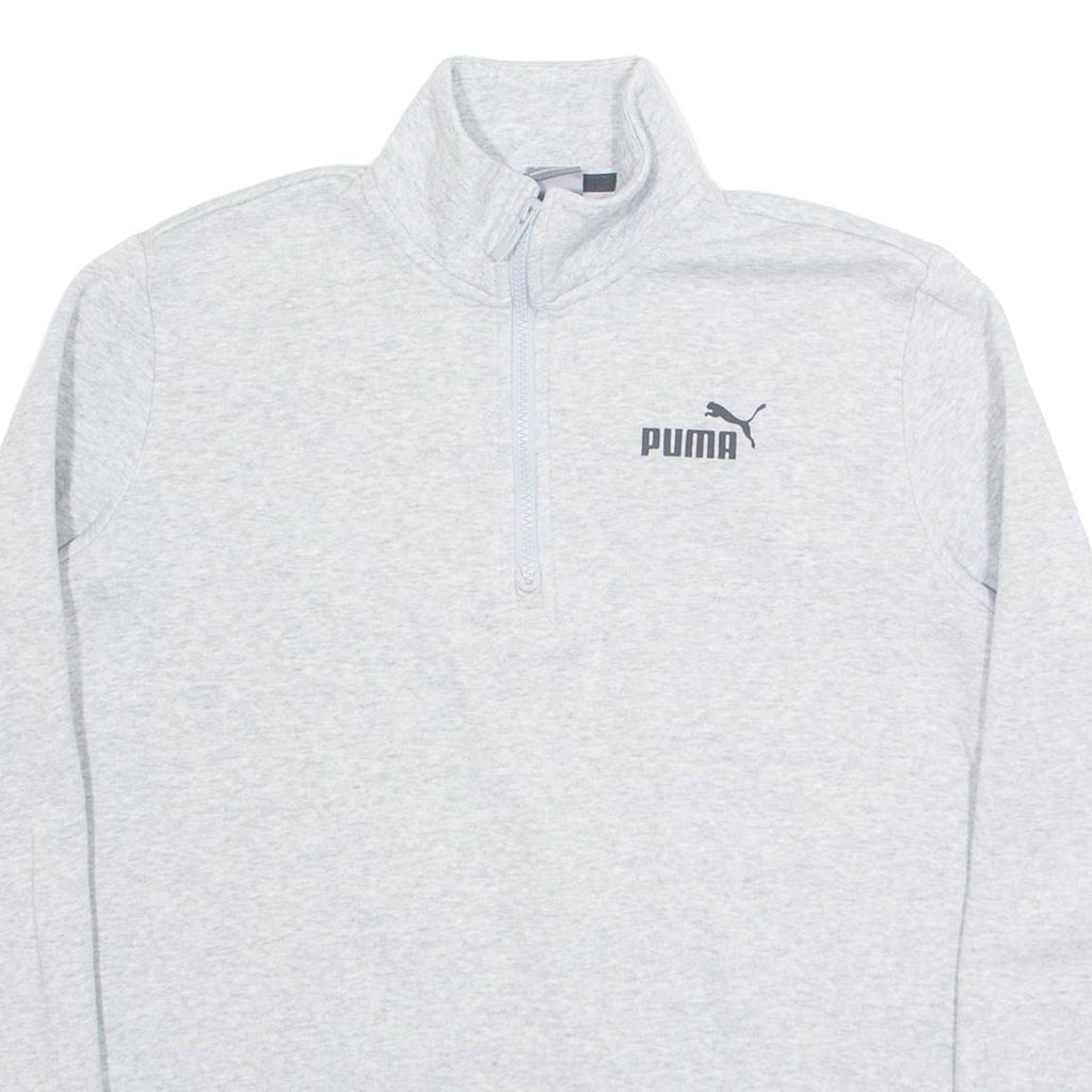 PUMA Womens Sweatshirt Grey 1/4 Zip M