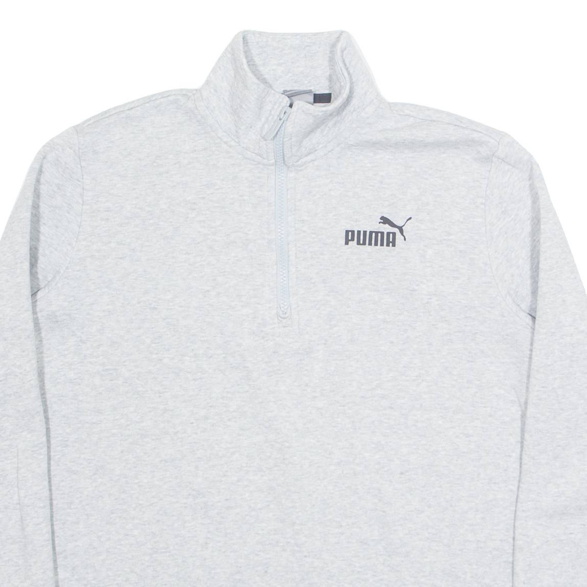 PUMA Womens Sweatshirt Grey 1/4 Zip M