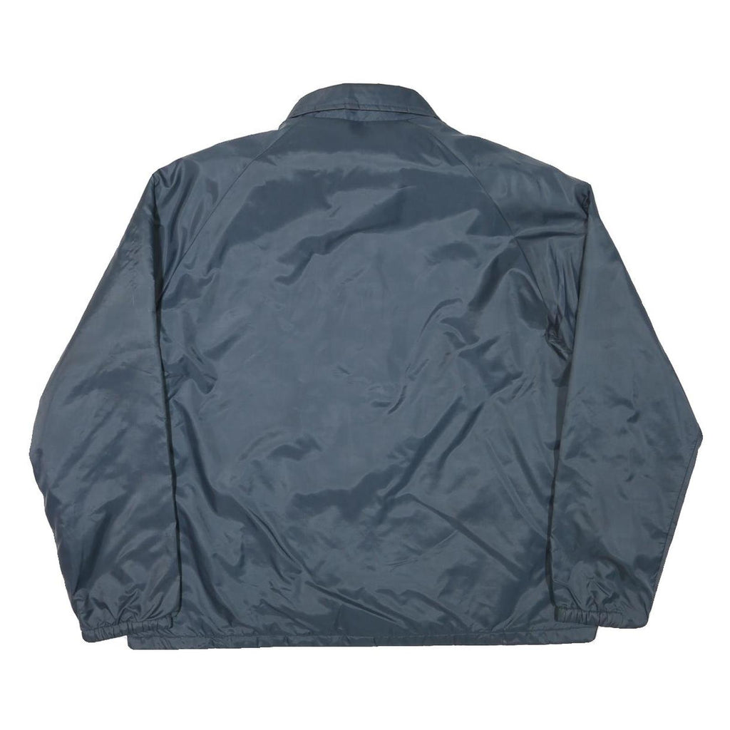 CHALK LINE Mens Blue Rand McNally Coach Jacket L Polyester Blend Button Closure
