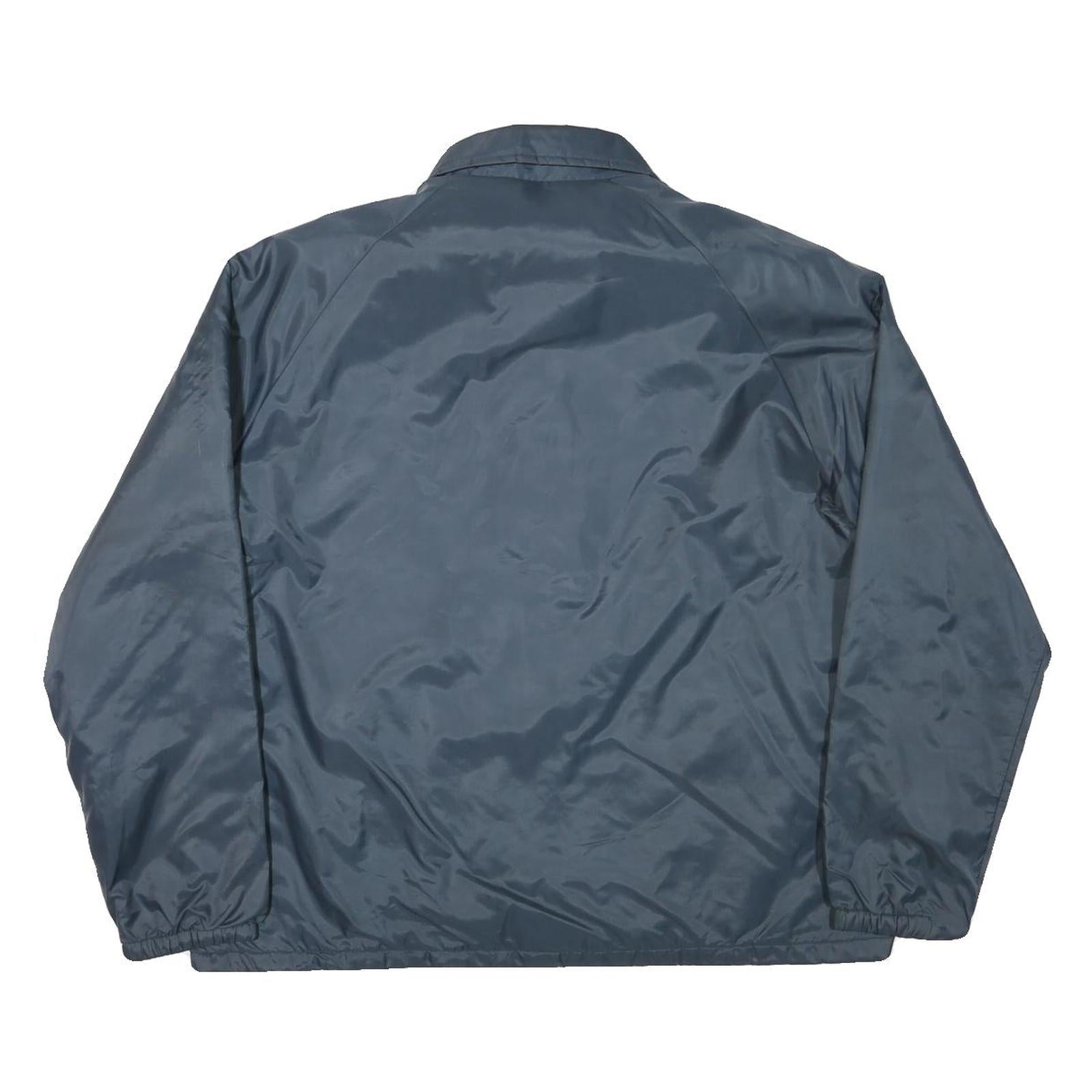 CHALK LINE Mens Blue Rand McNally Coach Jacket L Polyester Blend Button Closure