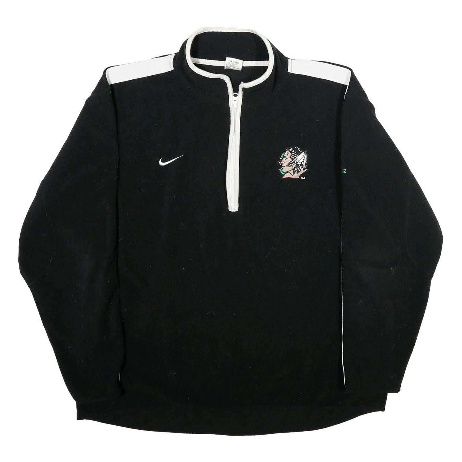 NIKE Mens Black & White Patterned Pullover Jumper 2XL Polyester Sportswear