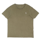 POLO RALPH LAUREN Mens Green Cotton Blend T-Shirt L Short Sleeve Crew Neck Logo