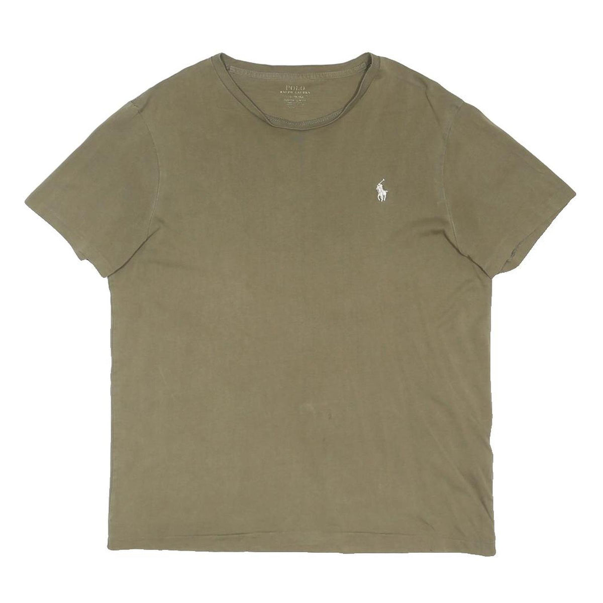 POLO RALPH LAUREN Mens Green Cotton Blend T-Shirt L Short Sleeve Crew Neck Logo