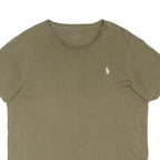 POLO RALPH LAUREN Mens Green Cotton Blend T-Shirt L Short Sleeve Crew Neck Logo