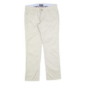 RALPH LAUREN POLO JEANS COMPANY Womens Cotton Blend Cream Slim Straight Trousers