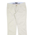 RALPH LAUREN POLO JEANS COMPANY Womens Cotton Blend Cream Slim Straight Trousers