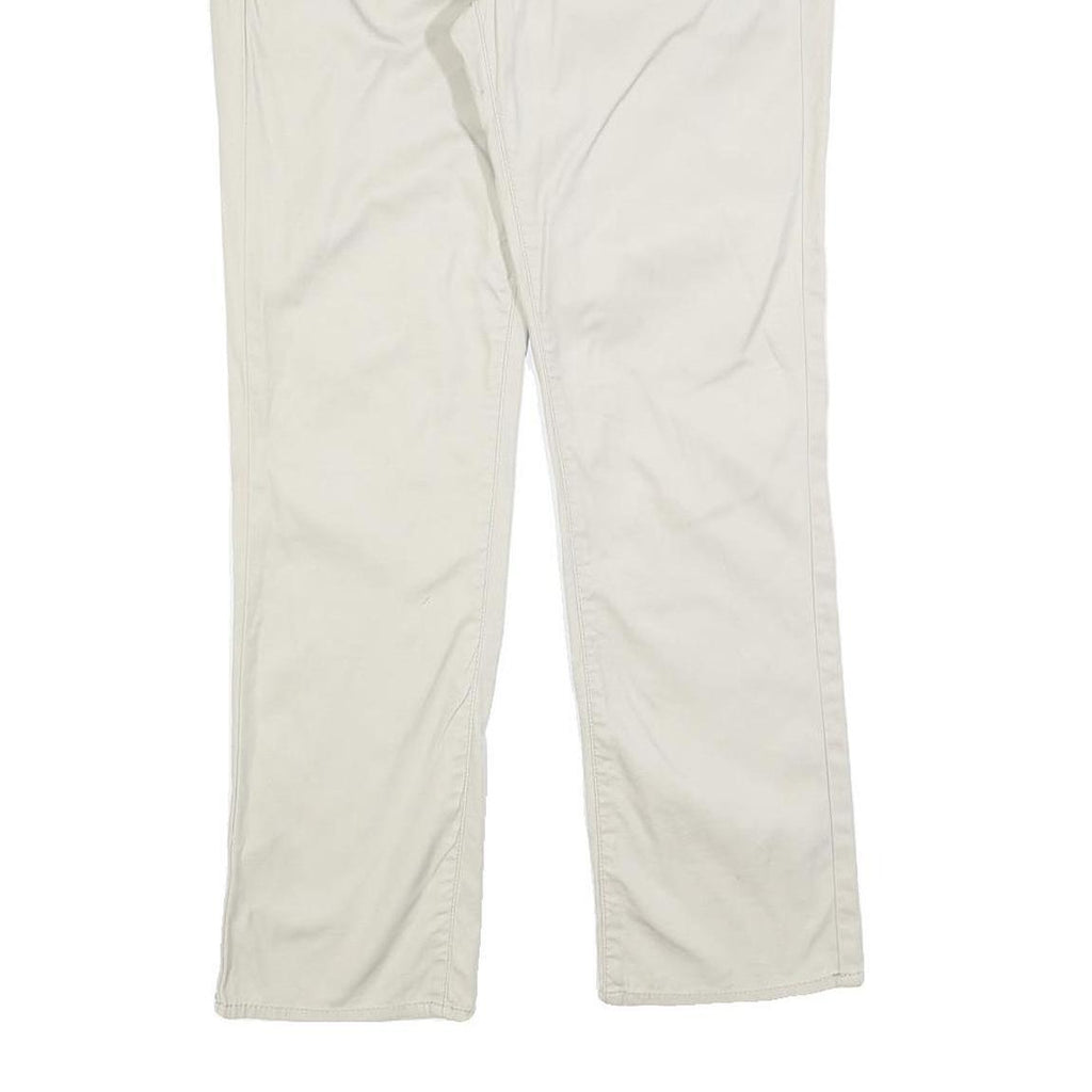 RALPH LAUREN POLO JEANS COMPANY Womens Cotton Blend Cream Slim Straight Trousers