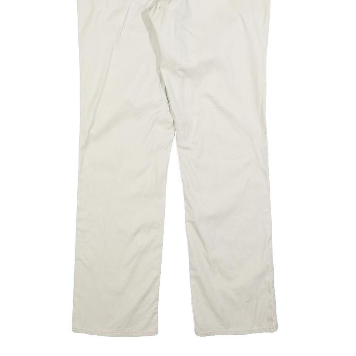 RALPH LAUREN POLO JEANS COMPANY Womens Cotton Blend Cream Slim Straight Trousers