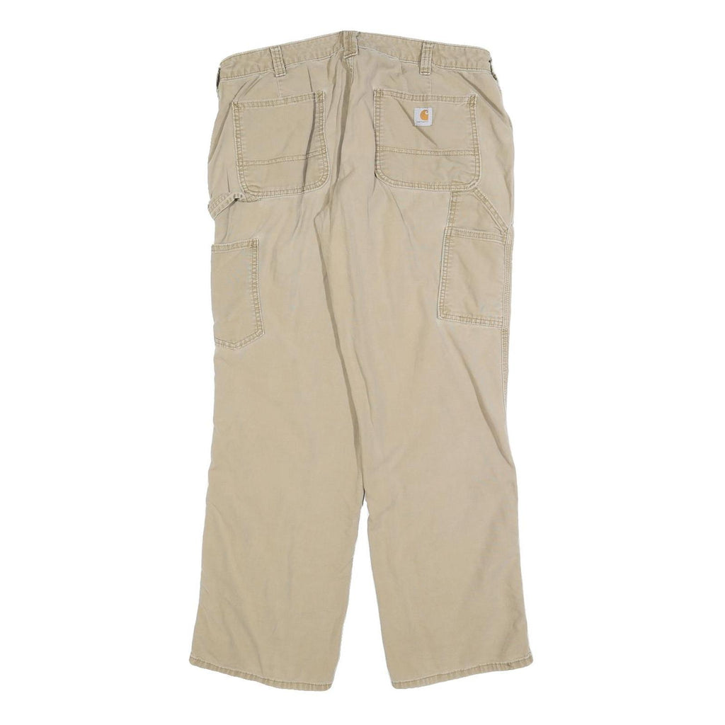 CARHARTT Womens Cotton Blend Beige Regular Leg Trousers W34 L30 Workwear