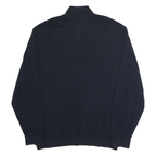 NAUTICA Mens Navy Plain Cotton Half Zip Jumper XL Classic Casual Knitwear