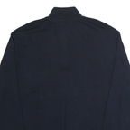 NAUTICA Mens Navy Plain Cotton Half Zip Jumper XL Classic Casual Knitwear