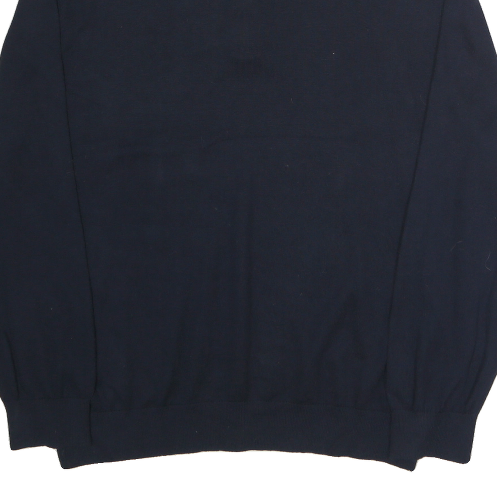 NAUTICA Mens Navy Plain Cotton Half Zip Jumper XL Classic Casual Knitwear