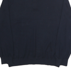 NAUTICA Mens Navy Plain Cotton Half Zip Jumper XL Classic Casual Knitwear