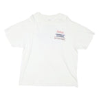 HANES Mens White Graphic T-Shirt L Short Sleeve Crew Neck Classic Cotton Blend