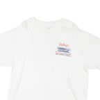 HANES Mens White Graphic T-Shirt L Short Sleeve Crew Neck Classic Cotton Blend