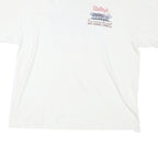 HANES Mens White Graphic T-Shirt L Short Sleeve Crew Neck Classic Cotton Blend