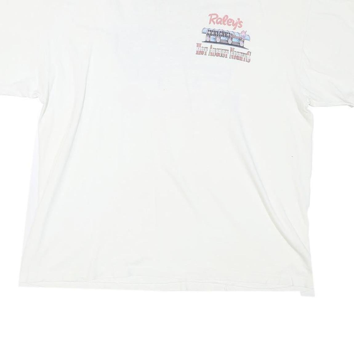 HANES Mens White Graphic T-Shirt L Short Sleeve Crew Neck Classic Cotton Blend