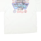 HANES Mens White Graphic T-Shirt L Short Sleeve Crew Neck Classic Cotton Blend