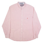 NAUTICA Mens Shirt Pink Striped Long Sleeve L